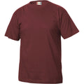 Burgundy - Front - Clique Childrens-Kids Basic T-Shirt