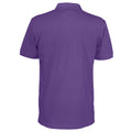 Purple - Back - Clique Mens Pique Polo Shirt
