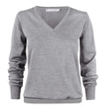 Grey Melange - Front - James Harvest Womens-Ladies Westmore V Neck Sweatshirt