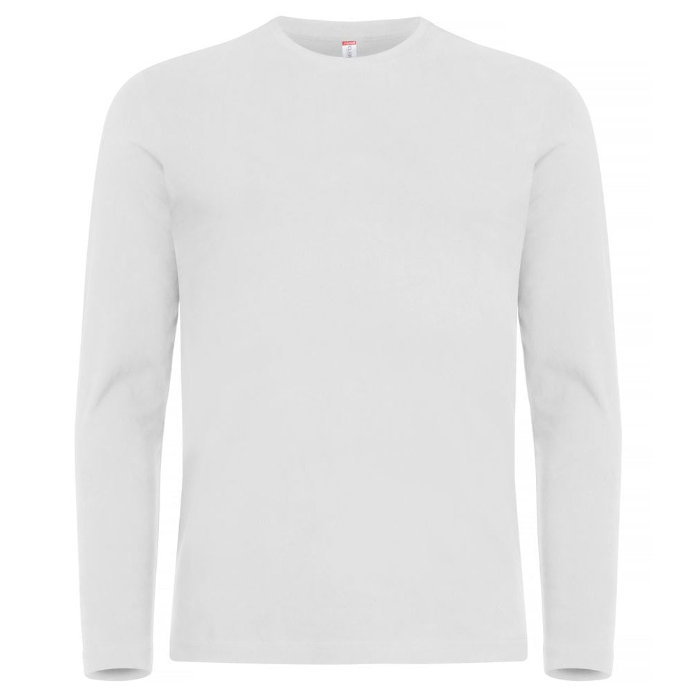 White - Front - Clique Mens Premium Long-Sleeved T-Shirt