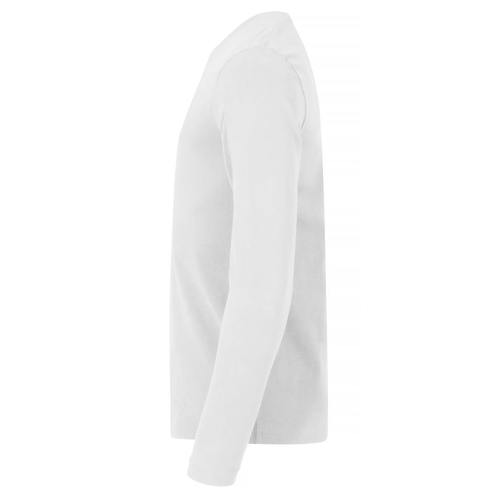 White - Side - Clique Mens Premium Long-Sleeved T-Shirt