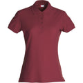 Burgundy - Front - Clique Womens-Ladies Plain Polo Shirt