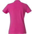 Bright Cerise - Back - Clique Womens-Ladies Plain Polo Shirt