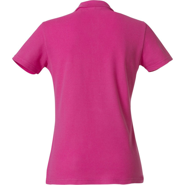Bright Cerise - Back - Clique Womens-Ladies Plain Polo Shirt