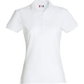 White - Front - Clique Womens-Ladies Plain Polo Shirt