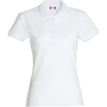 White - Front - Clique Womens-Ladies Plain Polo Shirt