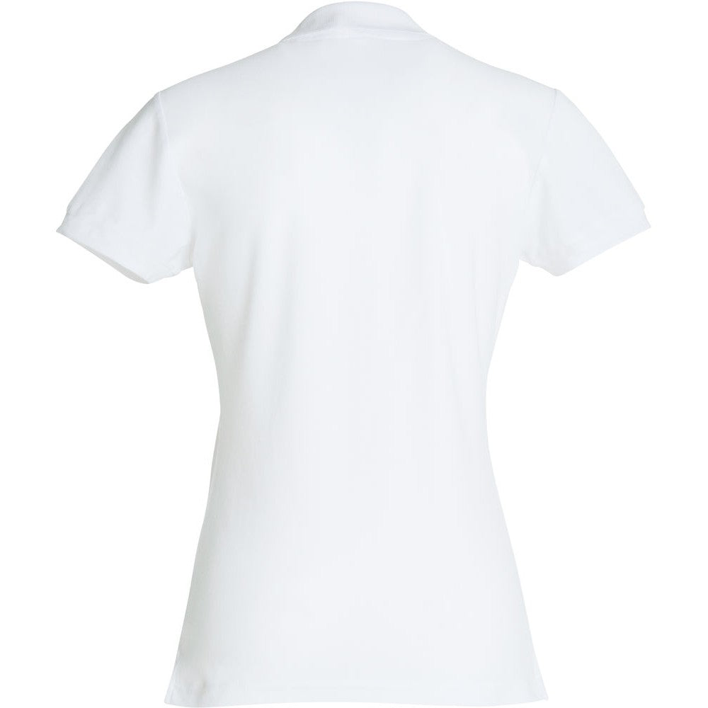 White - Back - Clique Womens-Ladies Plain Polo Shirt