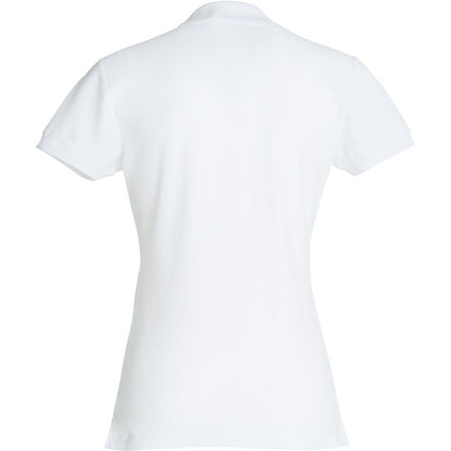 White - Back - Clique Womens-Ladies Plain Polo Shirt