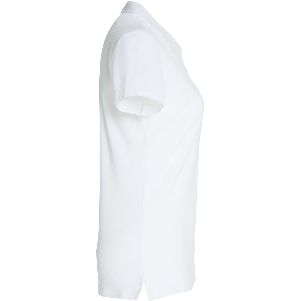 White - Side - Clique Womens-Ladies Plain Polo Shirt