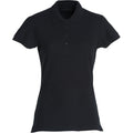 Black - Front - Clique Womens-Ladies Plain Polo Shirt