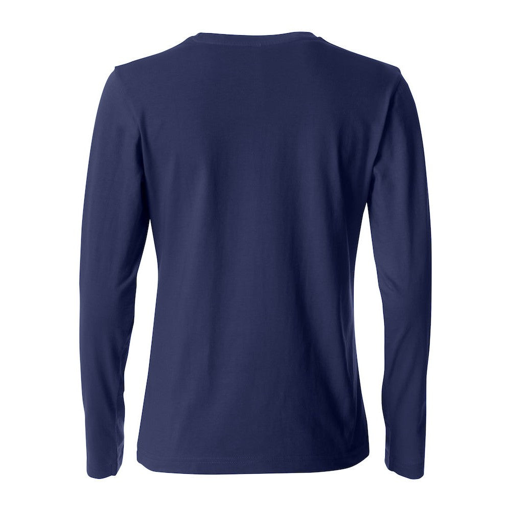 Dark Navy - Back - Clique Womens-Ladies Basic Long-Sleeved T-Shirt