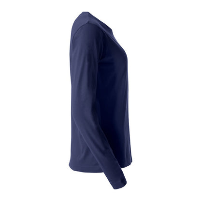 Dark Navy - Side - Clique Womens-Ladies Basic Long-Sleeved T-Shirt