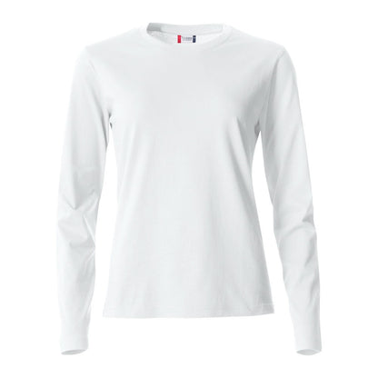 White - Front - Clique Womens-Ladies Basic Long-Sleeved T-Shirt