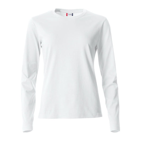 White - Front - Clique Womens-Ladies Basic Long-Sleeved T-Shirt