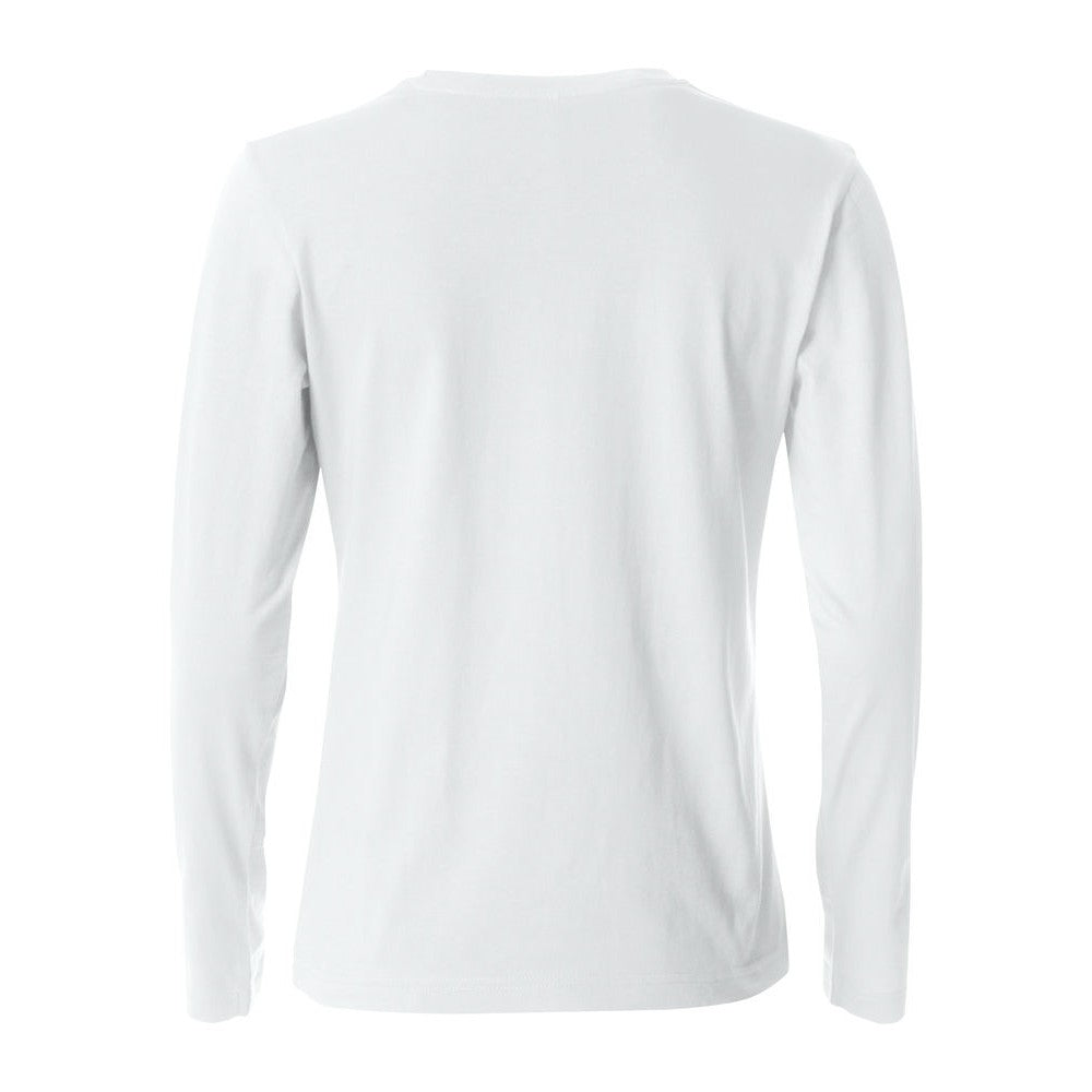 White - Back - Clique Womens-Ladies Basic Long-Sleeved T-Shirt