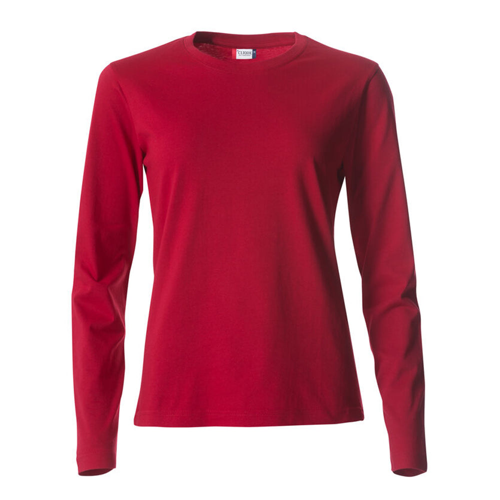 Red - Front - Clique Womens-Ladies Basic Long-Sleeved T-Shirt