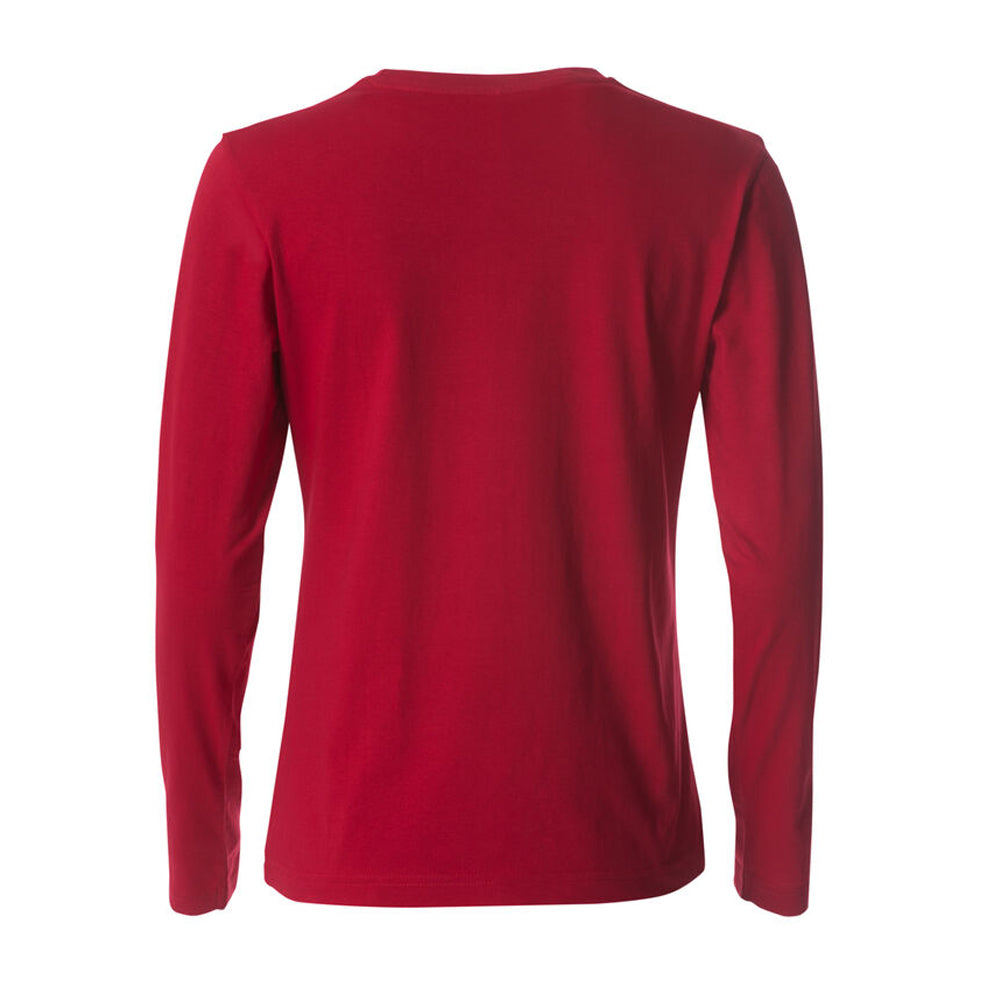 Red - Back - Clique Womens-Ladies Basic Long-Sleeved T-Shirt