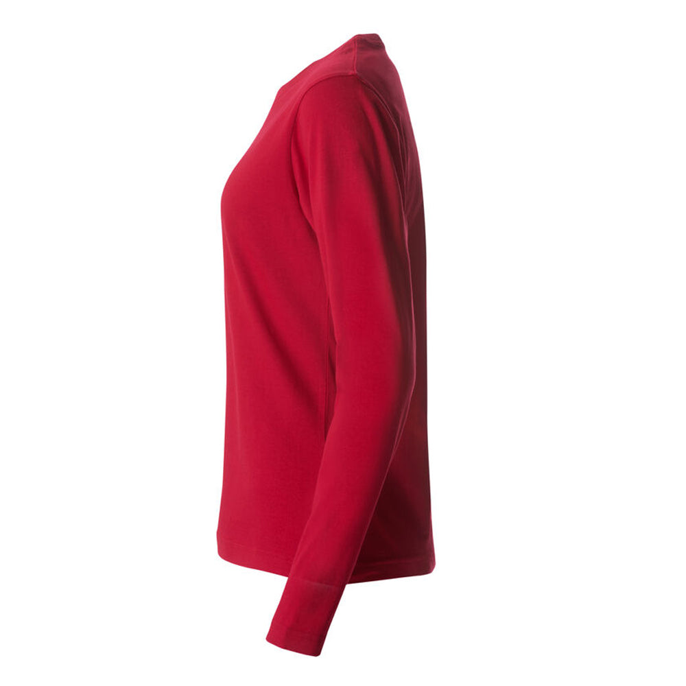 Red - Side - Clique Womens-Ladies Basic Long-Sleeved T-Shirt
