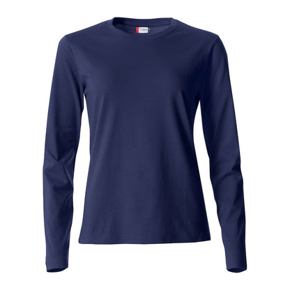 Dark Navy - Front - Clique Womens-Ladies Basic Long-Sleeved T-Shirt