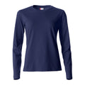 Dark Navy - Front - Clique Womens-Ladies Basic Long-Sleeved T-Shirt