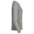 Grey - Side - Clique Womens-Ladies Melange Long-Sleeved T-Shirt