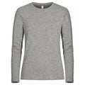 Grey - Front - Clique Womens-Ladies Melange Long-Sleeved T-Shirt