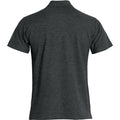 Anthracite - Back - Clique Mens Basic Melange Polo Shirt
