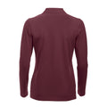 Burgundy - Back - Clique Womens-Ladies Classic Marion Long-Sleeved Polo Shirt