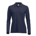 Dark Navy - Front - Clique Womens-Ladies Classic Marion Long-Sleeved Polo Shirt
