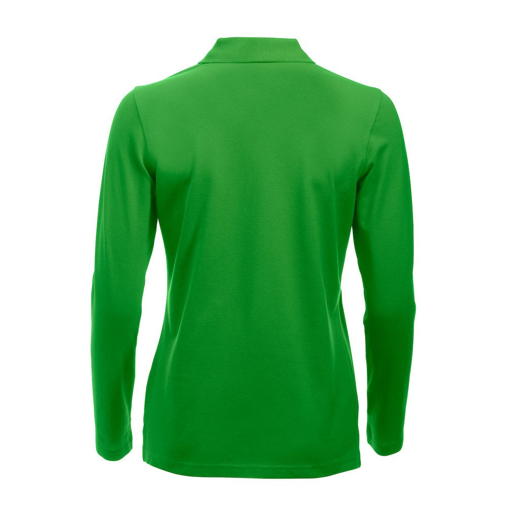 Apple Green - Back - Clique Womens-Ladies Classic Marion Long-Sleeved Polo Shirt