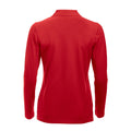 Red - Back - Clique Womens-Ladies Classic Marion Long-Sleeved Polo Shirt