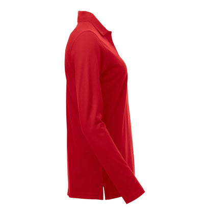 Red - Side - Clique Womens-Ladies Classic Marion Long-Sleeved Polo Shirt