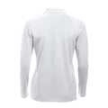 White - Back - Clique Womens-Ladies Classic Marion Long-Sleeved Polo Shirt