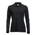 Black - Front - Clique Womens-Ladies Classic Marion Long-Sleeved Polo Shirt