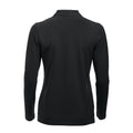 Black - Back - Clique Womens-Ladies Classic Marion Long-Sleeved Polo Shirt