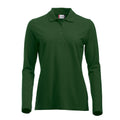 Bottle Green - Front - Clique Womens-Ladies Classic Marion Long-Sleeved Polo Shirt
