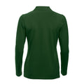 Bottle Green - Back - Clique Womens-Ladies Classic Marion Long-Sleeved Polo Shirt
