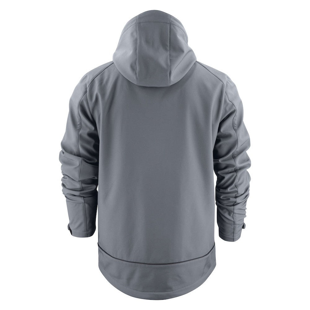 Steel Grey - Back - Printer Mens Karting Soft Shell Jacket