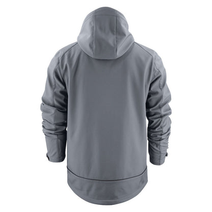 Steel Grey - Back - Printer Mens Karting Soft Shell Jacket