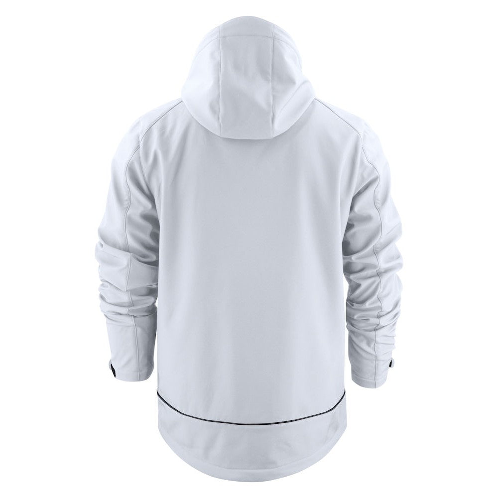 White - Back - Printer Mens Karting Soft Shell Jacket