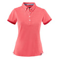 Red Melange - Front - James Harvest Womens-Ladies Larkford Melange Polo Shirt