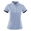 Light Blue - Front - James Harvest Womens-Ladies Larkford Melange Polo Shirt