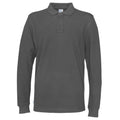 Charcoal - Front - Cottover Mens Pique Long-Sleeved T-Shirt