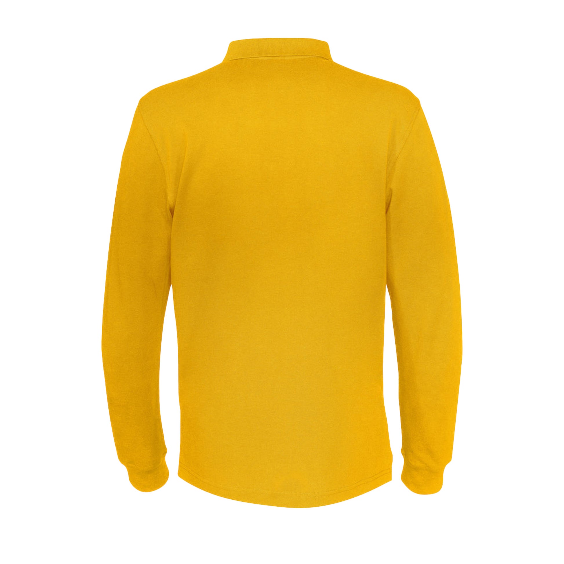 Yellow - Back - Cottover Mens Pique Long-Sleeved T-Shirt