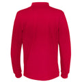 Red - Back - Cottover Mens Pique Long-Sleeved T-Shirt