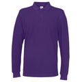 Purple - Front - Cottover Mens Pique Long-Sleeved T-Shirt