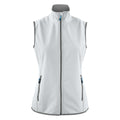 White - Front - Printer Womens-Ladies Trial Softshell Gilet