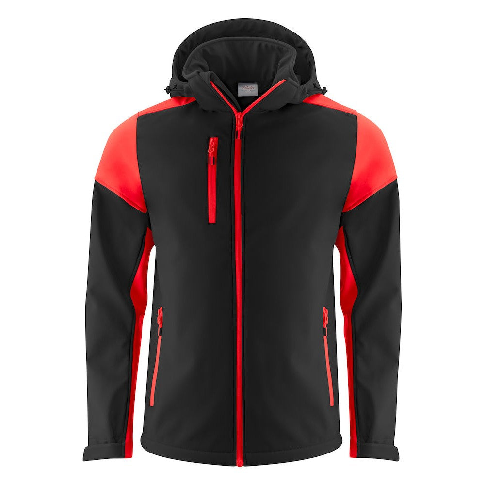 Black-Red - Front - Printer Mens Prime Soft Shell Jacket