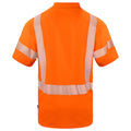 Orange - Back - Projob Mens Reflective Polo Shirt