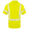 Yellow - Back - Projob Mens Reflective Polo Shirt